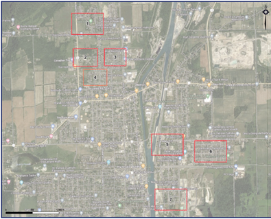 map showing areas of sewer lining